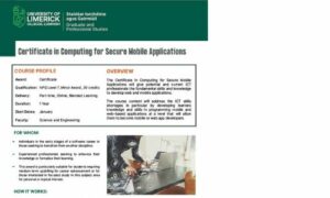 Certificate in Computing for Secure Mobile Applications