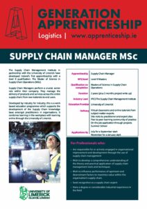 Supply Chain Manager MSc- Apprenticeship