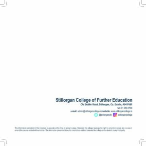 Stillorgan College of Further Education Brochure
